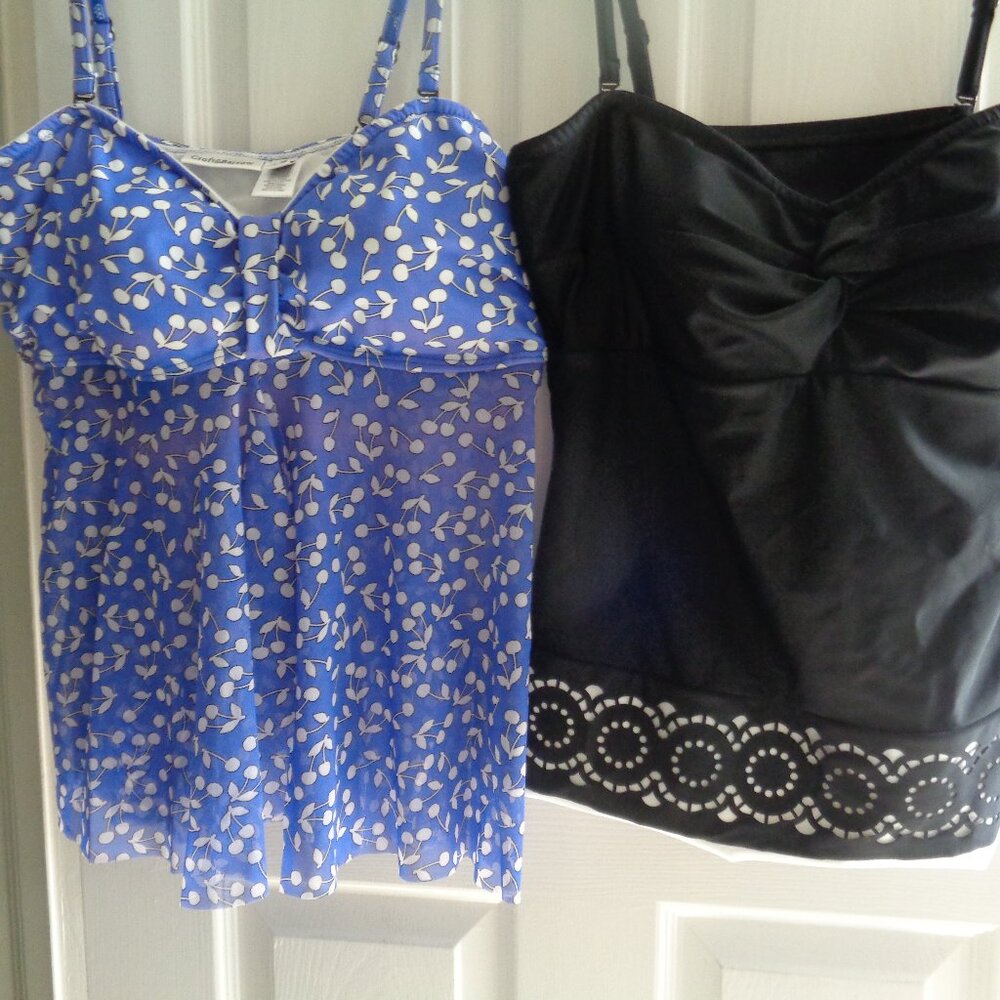 2 GENTLY WORN SIZE 16 CROFT & BARROW TANKINI TOPS - Picture 9 of 9